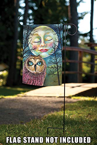 Toland Home Garden 12x18 Inch Double Sided Garden Flag Fall Flag, Moonlit Owl Fall Garden Flag For Outdoor Yard Decoration