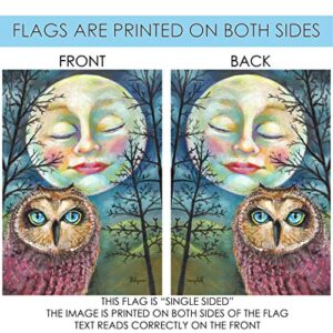 Toland Home Garden 12x18 Inch Double Sided Garden Flag Fall Flag, Moonlit Owl Fall Garden Flag For Outdoor Yard Decoration