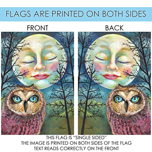 Toland Home Garden 12x18 Inch Double Sided Garden Flag Fall Flag, Moonlit Owl Fall Garden Flag For Outdoor Yard Decoration