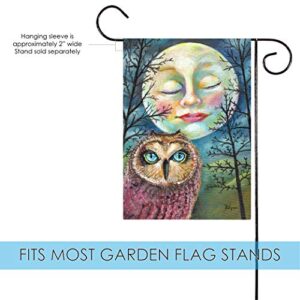 Toland Home Garden 12x18 Inch Double Sided Garden Flag Fall Flag, Moonlit Owl Fall Garden Flag For Outdoor Yard Decoration