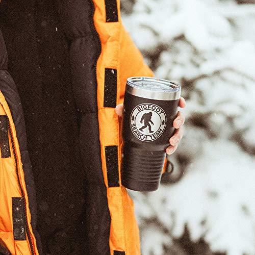 Bigfoot Search Team Tumbler Gifts for Outdoorsmen Sasquatch Coffee Travel Mug - Stainless Steel Cup 30 oz