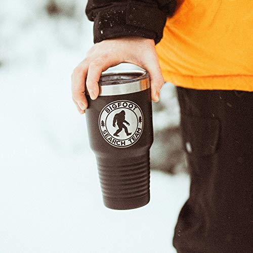 Bigfoot Search Team Tumbler Gifts for Outdoorsmen Sasquatch Coffee Travel Mug - Stainless Steel Cup 30 oz