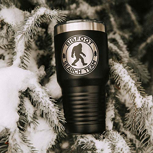 Bigfoot Search Team Tumbler Gifts for Outdoorsmen Sasquatch Coffee Travel Mug - Stainless Steel Cup 30 oz