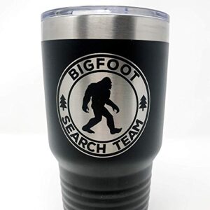 Bigfoot Search Team Tumbler Gifts for Outdoorsmen Sasquatch Coffee Travel Mug - Stainless Steel Cup 30 oz