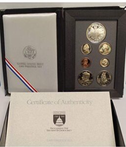 1989 s us mint 7-piece prestige proof set with congressional silver $1 and commemorative 1/2 $1 us mint pr ogp