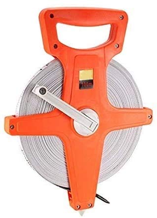 Open Reel Fiberglass Tape Measure Inch Metric Scale,330 Feet, 100 Meter,Construction Projects Handyman Landscaping (100 Meter)