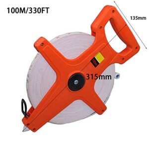 Open Reel Fiberglass Tape Measure Inch Metric Scale,330 Feet, 100 Meter,Construction Projects Handyman Landscaping (100 Meter)