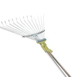 DocaPole Roof Rake Extension Pole Attachment - Adjustable Roof Rake Attachment for Cleaning Leaves, Sticks and Debris - Standard Acme Threading - Dual-Use Yard Rake for Lawn (Pole Sold Separately)