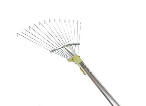 DocaPole Roof Rake Extension Pole Attachment - Adjustable Roof Rake Attachment for Cleaning Leaves, Sticks and Debris - Standard Acme Threading - Dual-Use Yard Rake for Lawn (Pole Sold Separately)