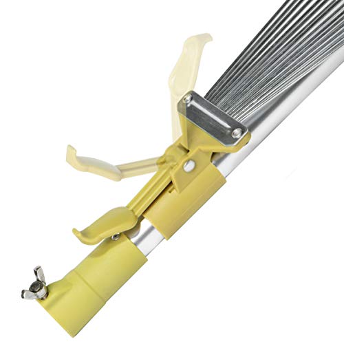 DocaPole Roof Rake Extension Pole Attachment - Adjustable Roof Rake Attachment for Cleaning Leaves, Sticks and Debris - Standard Acme Threading - Dual-Use Yard Rake for Lawn (Pole Sold Separately)