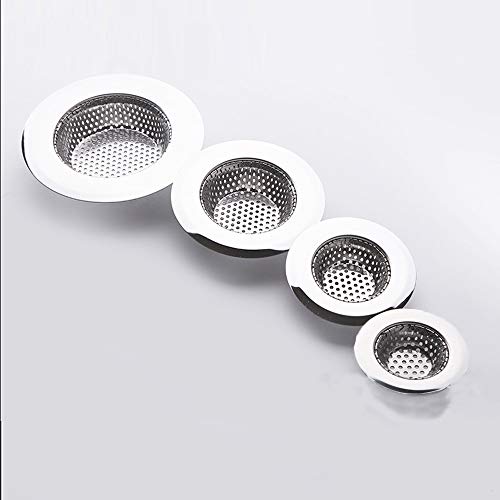 Shower Drain(4 Pack), Bathtub Drain Cover, Sink Tub Drain Stopper, Sink Strainer for Kitchen and Bathroom, Hair Stopper for Bathtub Drain Cover Size from 1.5'' to 4.45''. (Silver-Round Hole)