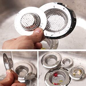 Shower Drain(4 Pack), Bathtub Drain Cover, Sink Tub Drain Stopper, Sink Strainer for Kitchen and Bathroom, Hair Stopper for Bathtub Drain Cover Size from 1.5'' to 4.45''. (Silver-Round Hole)