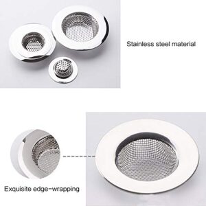 Shower Drain(4 Pack), Bathtub Drain Cover, Sink Tub Drain Stopper, Sink Strainer for Kitchen and Bathroom, Hair Stopper for Bathtub Drain Cover Size from 1.5'' to 4.45''. (Silver-Round Hole)