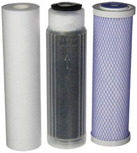 reverse osmosis deionization (rodi) 10" replacement filter kit (sediment cartridge, carbon cartridge, color indicating di cartridge filled with mbd-30 nuclear grade resin)by cfs