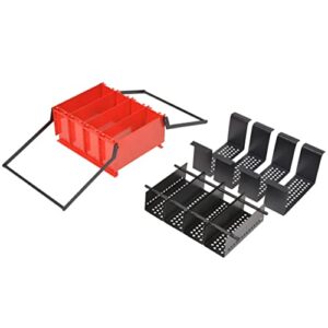 vidaXL Paper Log Briquette Maker- Compact and Durable Steel Construction, Red and Black, Manual Paper Press Machine for Recycling and Fireplace Fuel Production