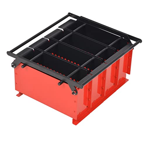 vidaXL Paper Log Briquette Maker- Compact and Durable Steel Construction, Red and Black, Manual Paper Press Machine for Recycling and Fireplace Fuel Production