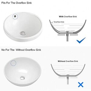 GZILA Bathroom Pop Up Drain, Vessel Sink Drain with Removable Stopper and Anti-Clogging Basket Hair Catcher, White Porcelain Cap Vanity Strainer with Overflow, Brushed Nickel