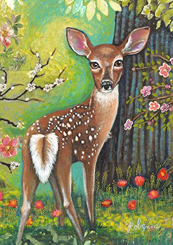 Toland Home Garden 1012487 Whitetail Trail Deer Flag 28x40 Inch Double Sided for Outdoor Fawn House Yard Decoration