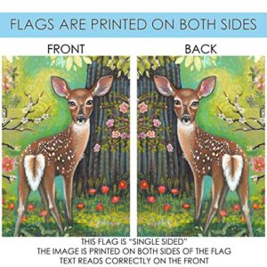 Toland Home Garden 1012487 Whitetail Trail Deer Flag 28x40 Inch Double Sided for Outdoor Fawn House Yard Decoration