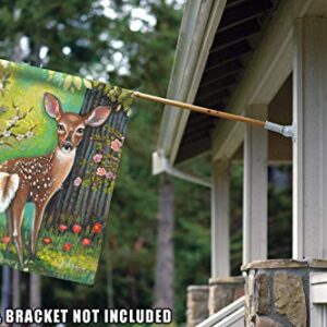 Toland Home Garden 1012487 Whitetail Trail Deer Flag 28x40 Inch Double Sided for Outdoor Fawn House Yard Decoration