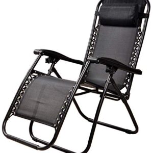 BalanceFrom Adjustable Zero Gravity Lounge Chair Recliners for Patio, Pool with Cup Holder (Black)