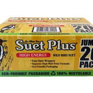 ST. ALBANS BAY SUET PLUS High Energy Suet Cakes, 20 Pack of 11 oz. Suet Cakes for Wild Birds