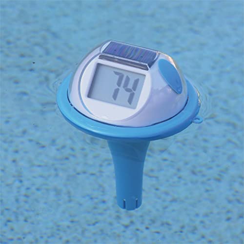 GAME Solar Digital Pool & Spa Floating Thermometer, Solar Powered, Fahrenheit & Celsius, Double-Sided Display, LCD Screen, Blue