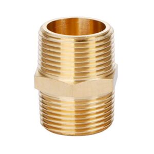 u.s. solid brass pipe fitting, hex nipple, 3/4" x 3/4" npt male pipe adapter