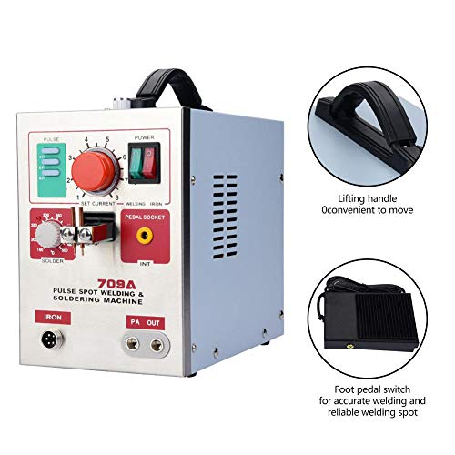 AC 110V US Plug 709A 3.2kW Spot Welder Welding Equipment and Soldering Pen DIY 18650 Lithium Battery Welding Machine, Nickle Plated Sheet, Welding Needle, Fuse(US Plug 110V)