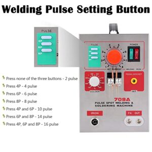 AC 110V US Plug 709A 3.2kW Spot Welder Welding Equipment and Soldering Pen DIY 18650 Lithium Battery Welding Machine, Nickle Plated Sheet, Welding Needle, Fuse(US Plug 110V)