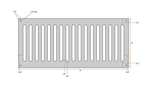 AMS Fireplace | Fire Pit Enclosure Vent | 321 High Gauge Stainless Steel | Commercial Grade | Safe Ventilation | Strong, Durable, Easy Install (9x4 Inch -Set of 1, Stainless Steel)