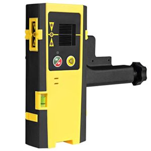 firecore fd20 laser detector for laser level, digital laser receiver used with pulsing line lasers up to 165ft, three-sided led displays to detect green laser beams, rod clamp included