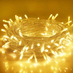 blingstar christmas lights 33ft 100 led string lights 30v plug in fairy lights waterproof 8 modes warm white fairy string lights for indoor outdoor bedroom wedding party patio christmas tree