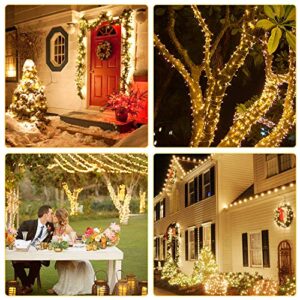 Blingstar Christmas Lights 33ft 100 LED String Lights 30V Plug in Fairy Lights Waterproof 8 Modes Warm White Fairy String Lights for Indoor Outdoor Bedroom Wedding Party Patio Christmas Tree