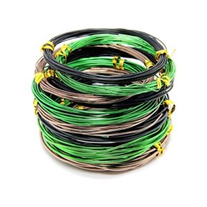 9 rolls bonsai wires, yoursee anodized aluminum bonsai training wire with 3 colors (black, brown, green) and 3 sizes (1.0 mm, 1.5 mm, 2.0 mm), total 147 feet
