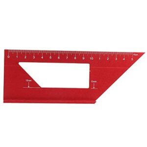 45/90 Degree Layout Miter Gauge, Aluminum Alloy Saddle Layout Square Gauge Saddle Square Woodworking Tool for Woodworking Industrial Carpenter(Red)