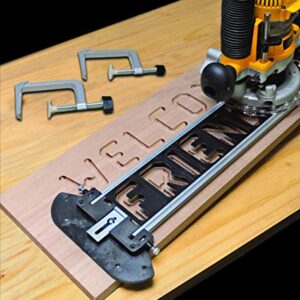 Milescraft 1212 SignPRO Sign Making Kit for Routers- 2.5 in. & 1.5 in. Horizontal Letters (166 templates), 1.5 in. & 2.5 in. Vertical Numbers (80 templates) - 3/8 in. Router Bit Included- Complete Kit