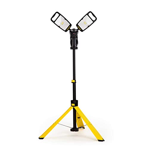 Stanley Led Work Light with Stand 7000-Lumen Portable Corded LED Portable Job Site Lighting 4000K 80W Indoor Outdoor Lighting