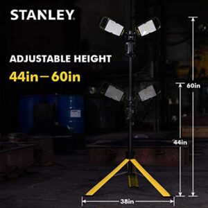 Stanley Led Work Light with Stand 7000-Lumen Portable Corded LED Portable Job Site Lighting 4000K 80W Indoor Outdoor Lighting