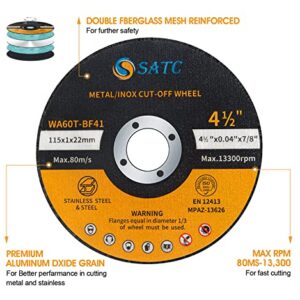 S SATC 4 1/2 Cut Off Wheel 50 PCS Cutting Wheels 4.5"x.040"x7/8" Angle Grinder Cutting Disc Ultra Thin Metal & Stainless Steel