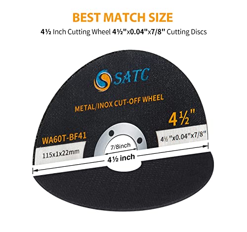 S SATC 4 1/2 Cut Off Wheel 50 PCS Cutting Wheels 4.5"x.040"x7/8" Angle Grinder Cutting Disc Ultra Thin Metal & Stainless Steel