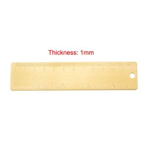 uxcell Straight Brass Ruler 120mm 4 Inches Metric Measurement Tool Drawing Measuring Ruler 1mm Thickness