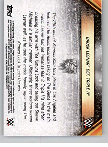 2019 Topps WWE SummerSlam Mr. SummerSlam #MSS-2 8/19/12 Brock Lesnar def. Triple H Wrestling Trading Card