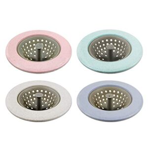 bnyzwot kitchen silicone sink strainer garbage disposal strainer sink drain catcher plug drain cover kitchen sink basket for kitchen sinks silicone beige pink blue green 4 pack