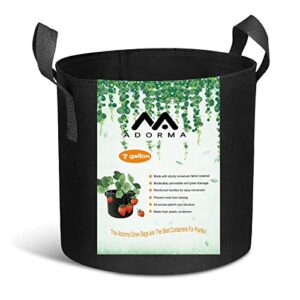 adorma 12 packs 7 gallon grow bags, heavy duty 300g thickened nonwoven fabric plant pots with handle