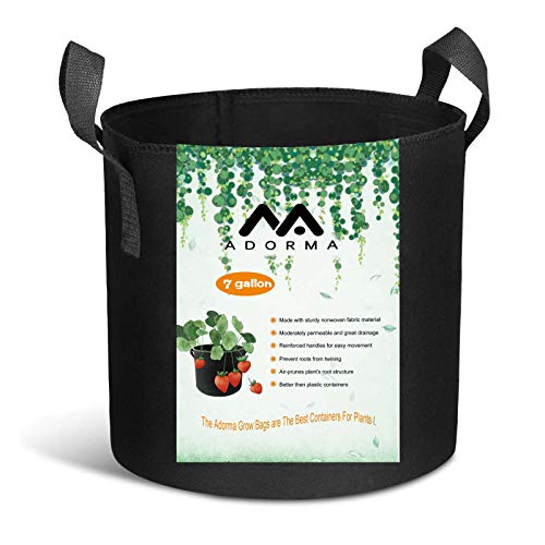 Adorma 12 Packs 7 Gallon Grow Bags, Heavy Duty 300G Thickened Nonwoven Fabric Plant Pots with Handle