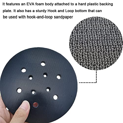 6 Inch 6 Hole Replacement Sander Pad for Ridgid R2611 Random Orbit Sander- 6” Hook and Loop Sanding Pad for Power Sander