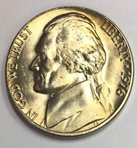 1976 p jefferson nickel five-cent piece bu