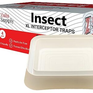 Zulu Supply XL Bed Bug Interceptors, Traps, 4 Pack, White, Extra Large, Bedbug Monitor, Insect Detector for Bed Legs or Furniture