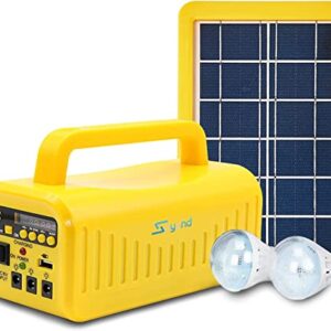 Portable Power Station - Soyond Battery Generator with Solar Generator (Solar Panel Included) 8000mAh Battery 2 LED Bulbs Fm Radio for Outdoors Camping Travel Emergency